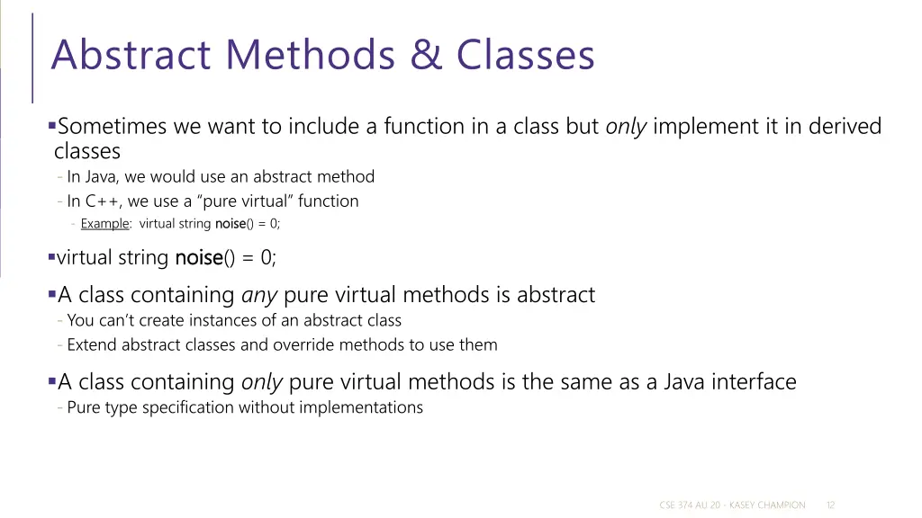 abstract methods classes