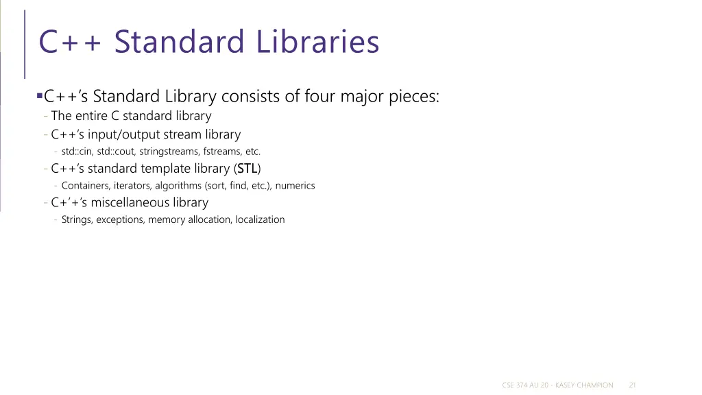 c standard libraries