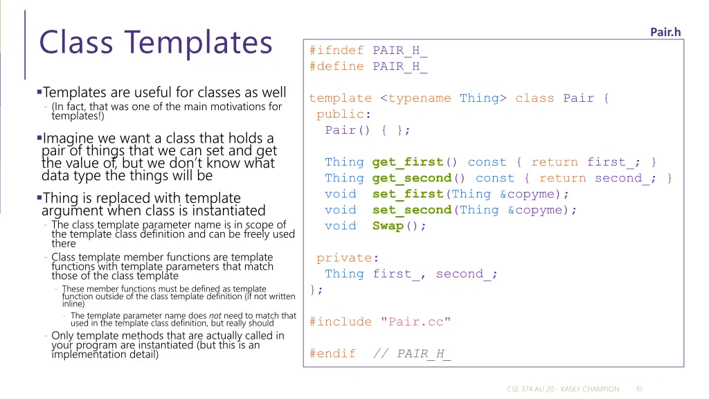 class templates