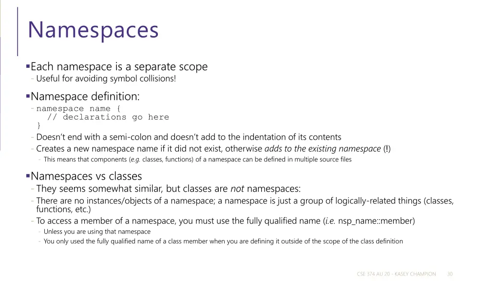 namespaces