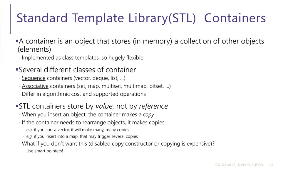 standard template library stl containers