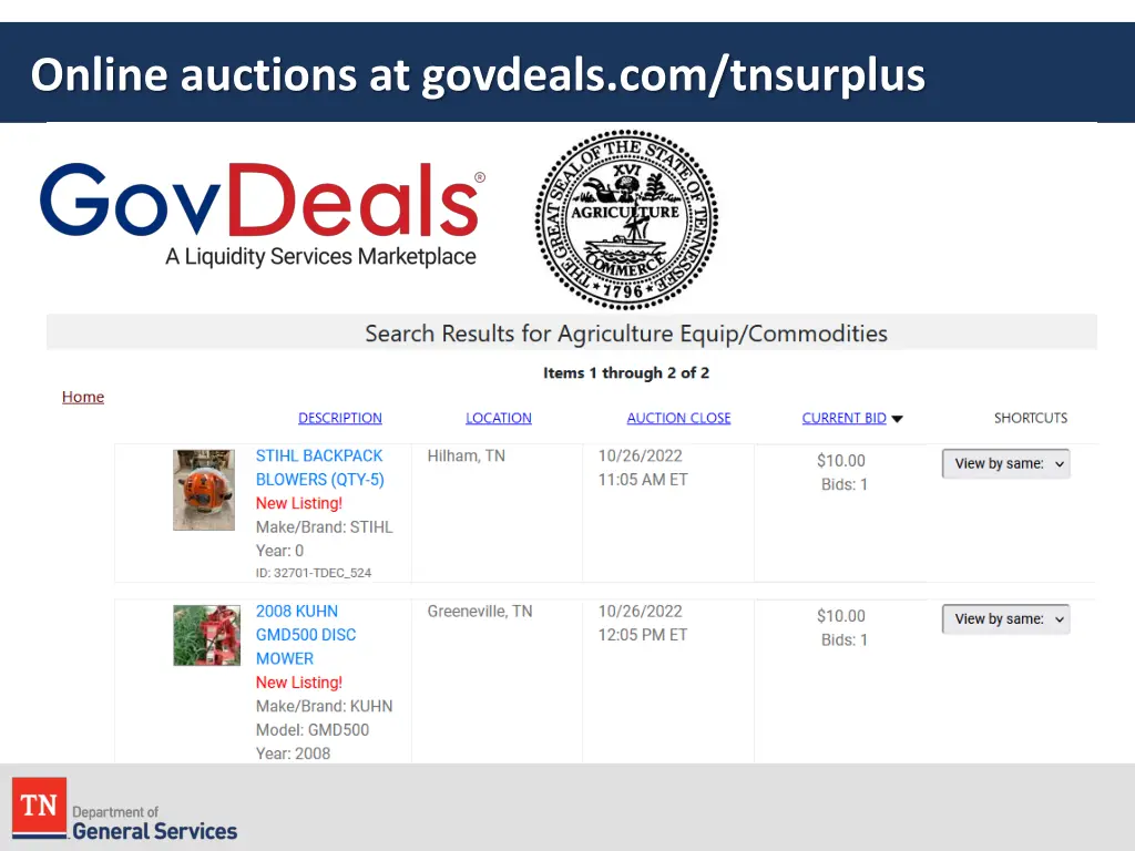 online auctions at govdeals com tnsurplus 1