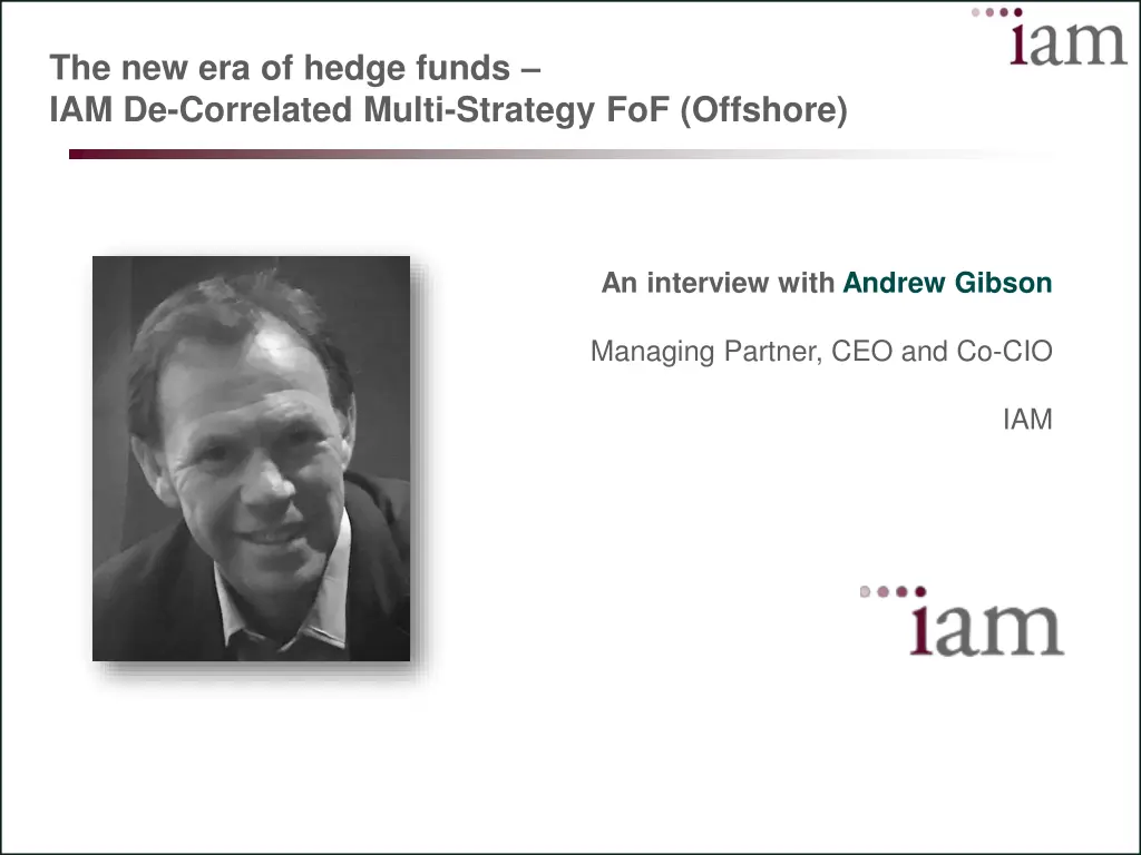 the new era of hedge funds iam de correlated