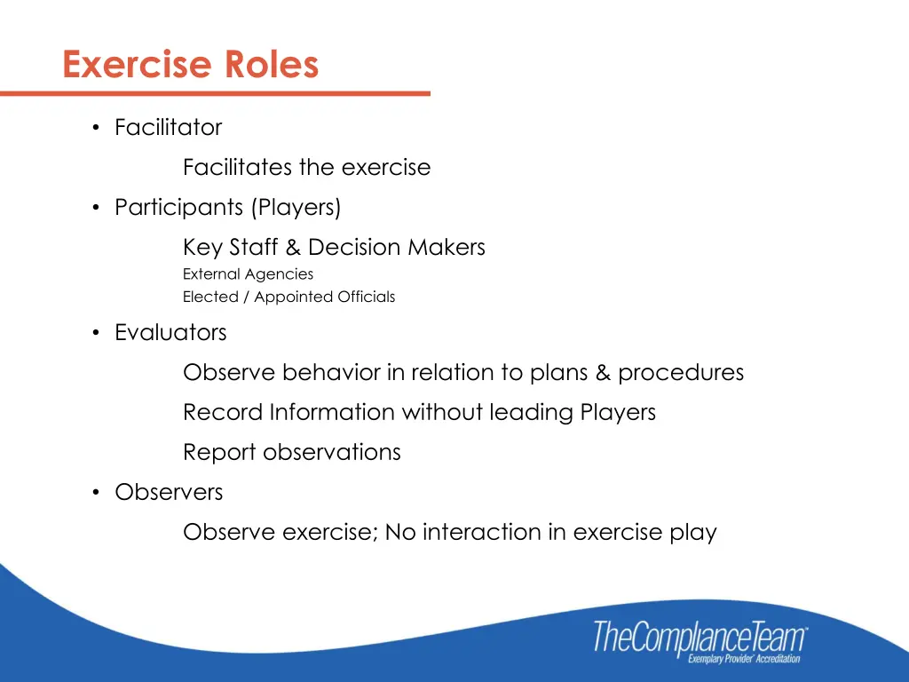 exercise roles