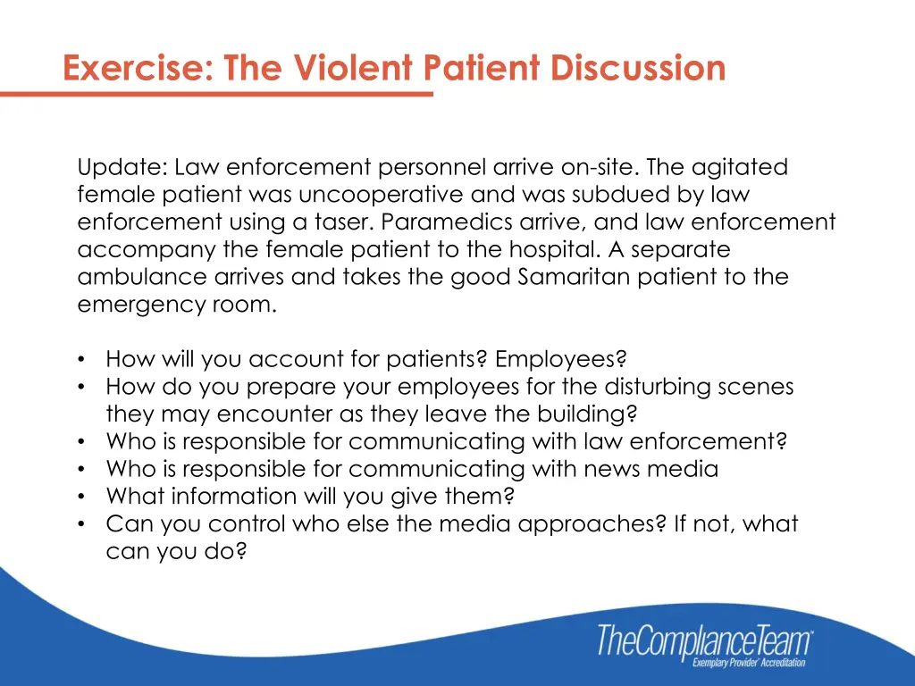 exercise the violent patient discussion 2