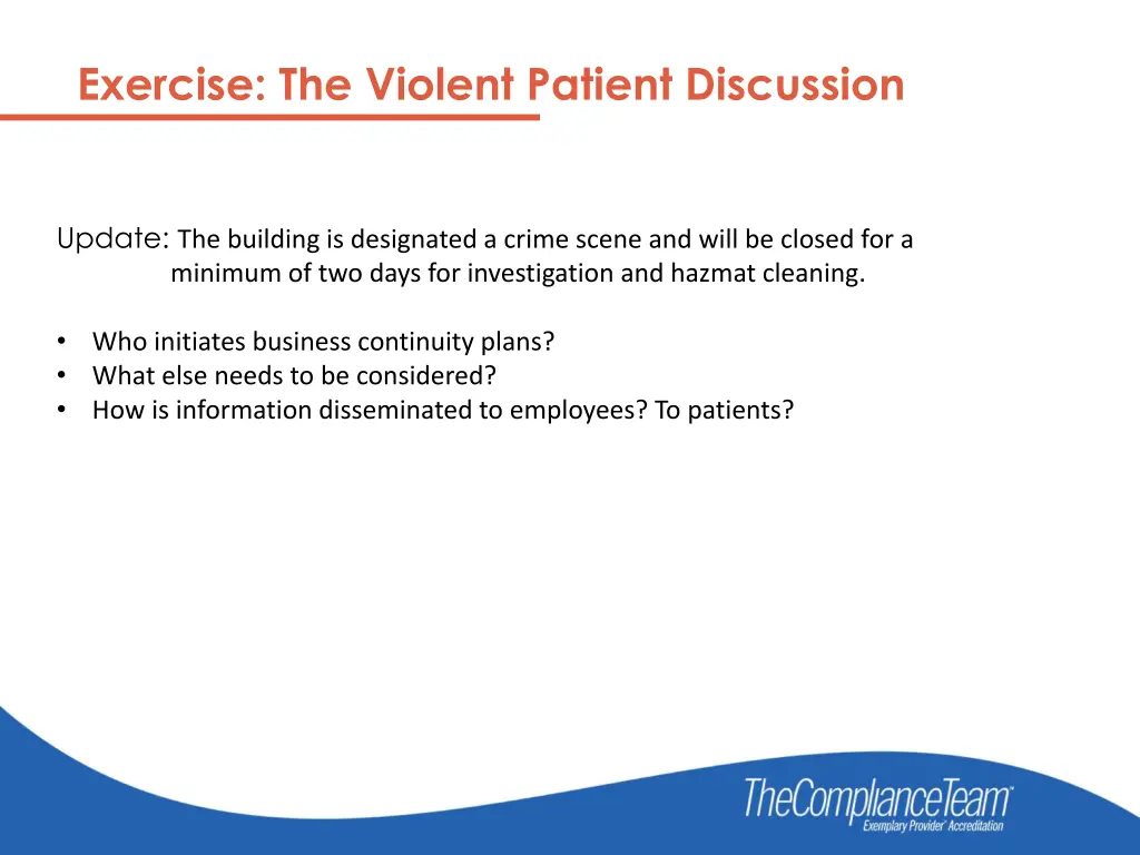 exercise the violent patient discussion 3