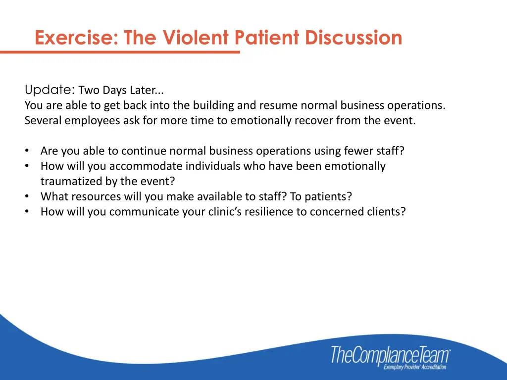 exercise the violent patient discussion 4