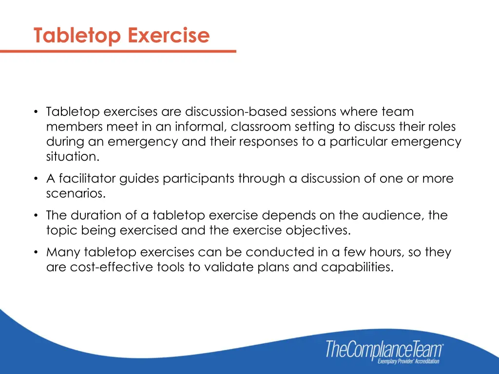 tabletop exercise