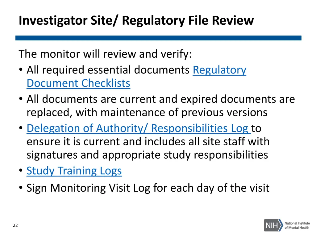 investigator site regulatory file review