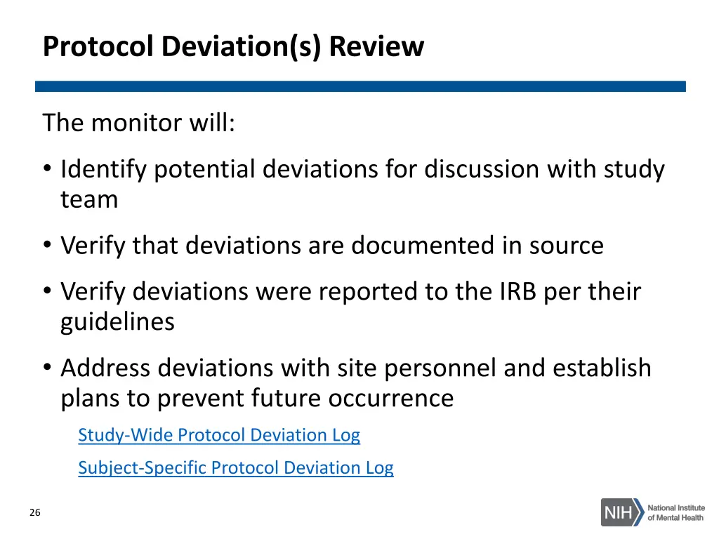 protocol deviation s review