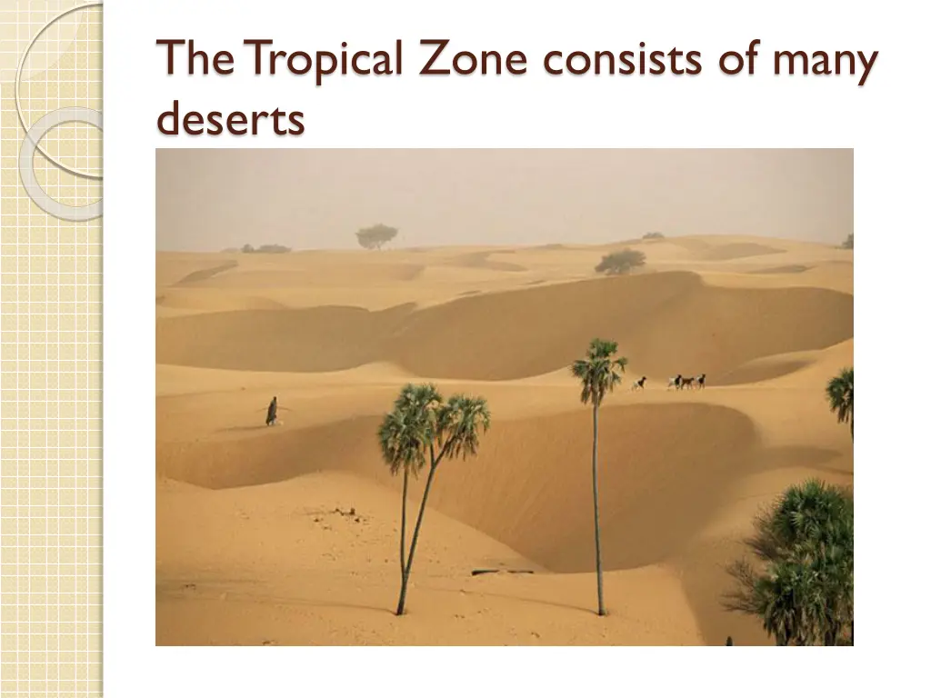 the tropical zone consists of many deserts