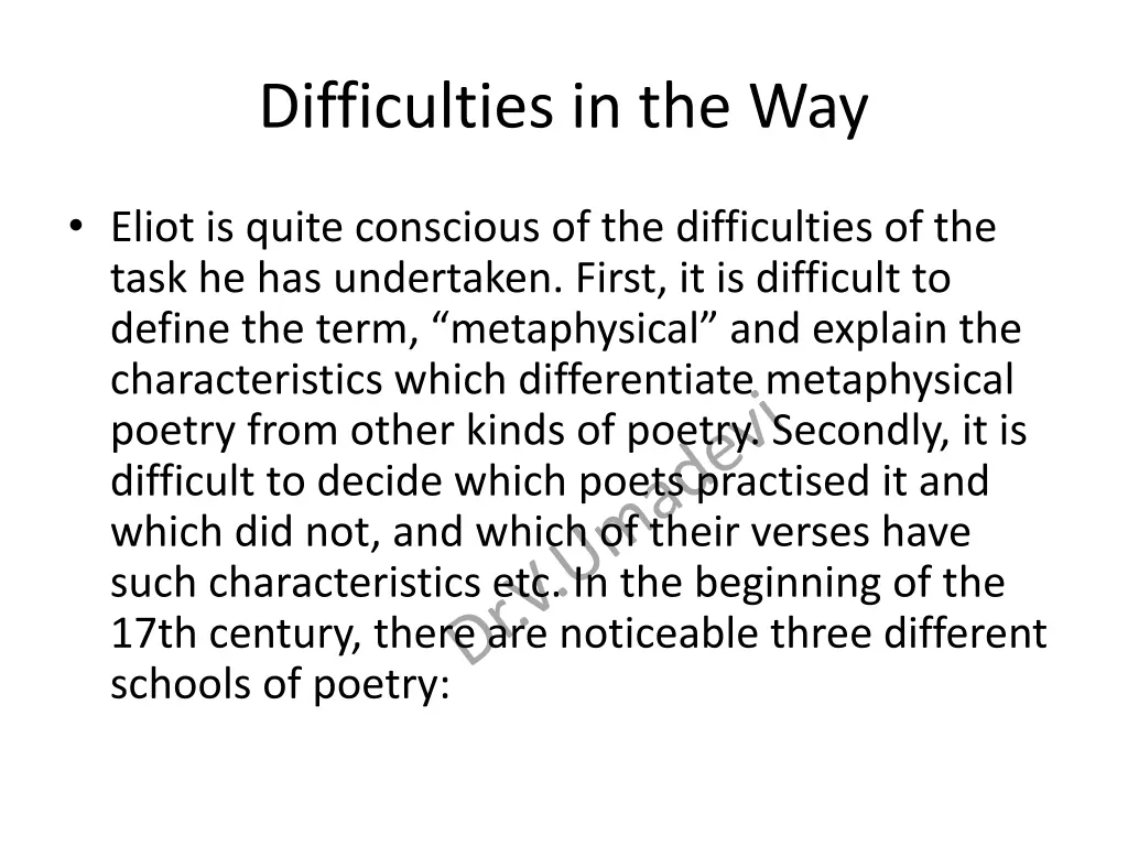 difficulties in the way