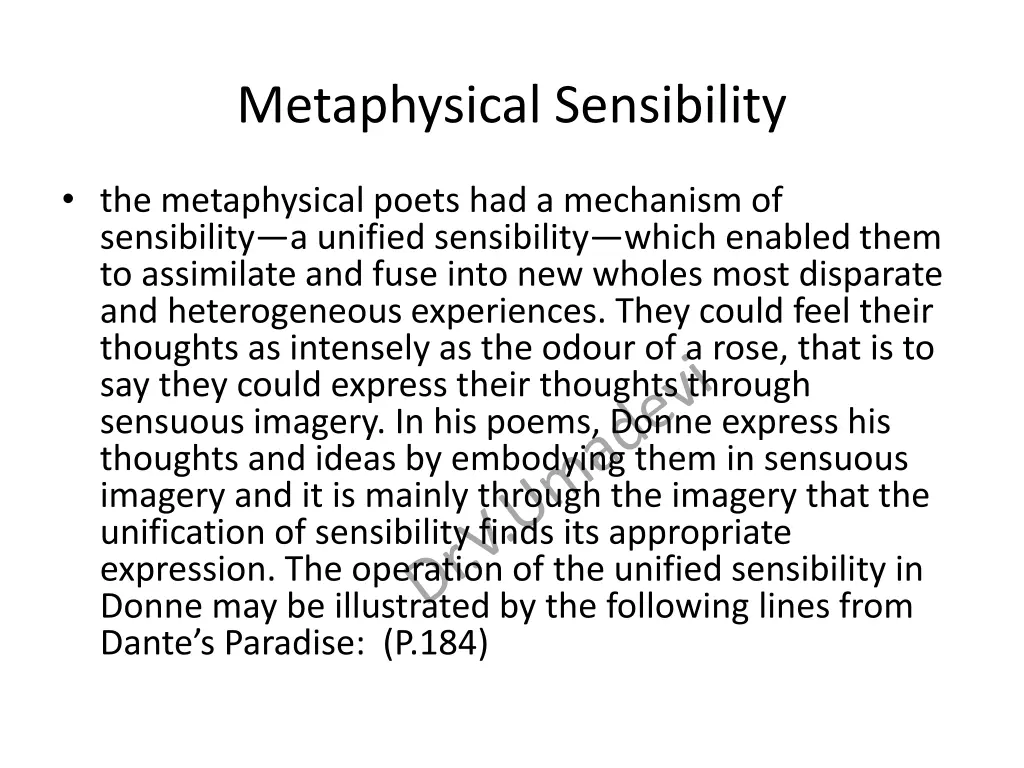 metaphysical sensibility