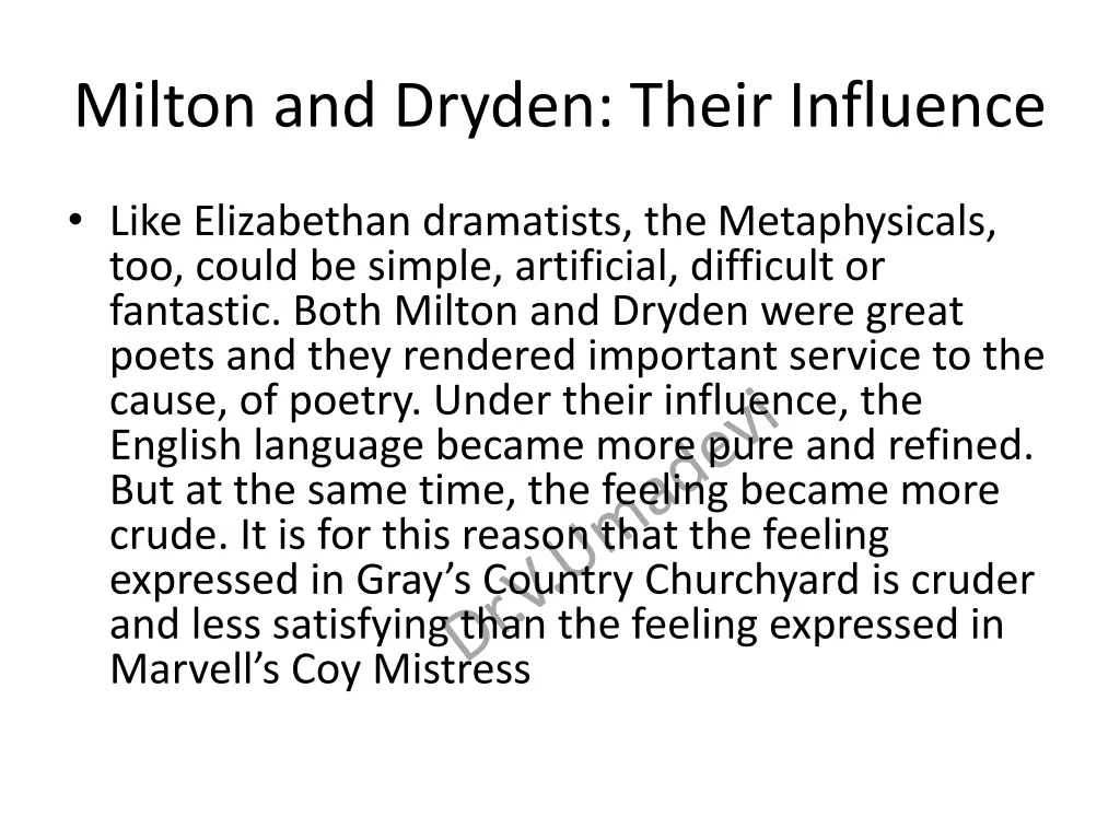 milton and dryden their influence