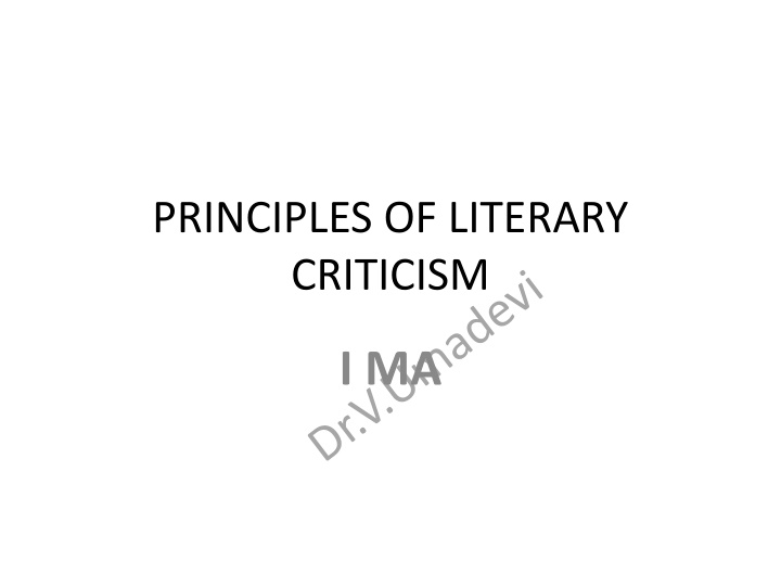 principles of literary criticism