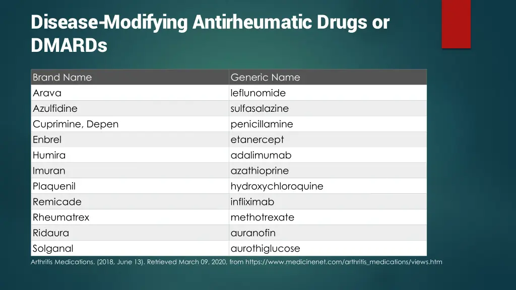 disease modifying antirheumatic drugs or dmards