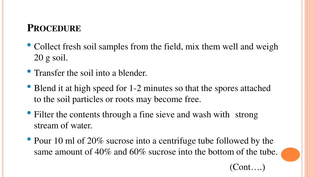 p rocedure collect fresh soil samples from