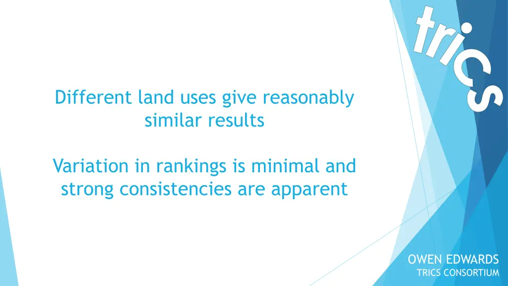 different land uses give reasonably similar