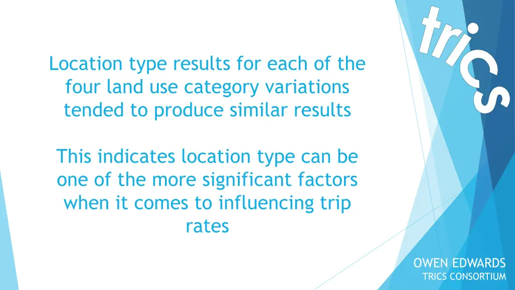 location type results for each of the four land