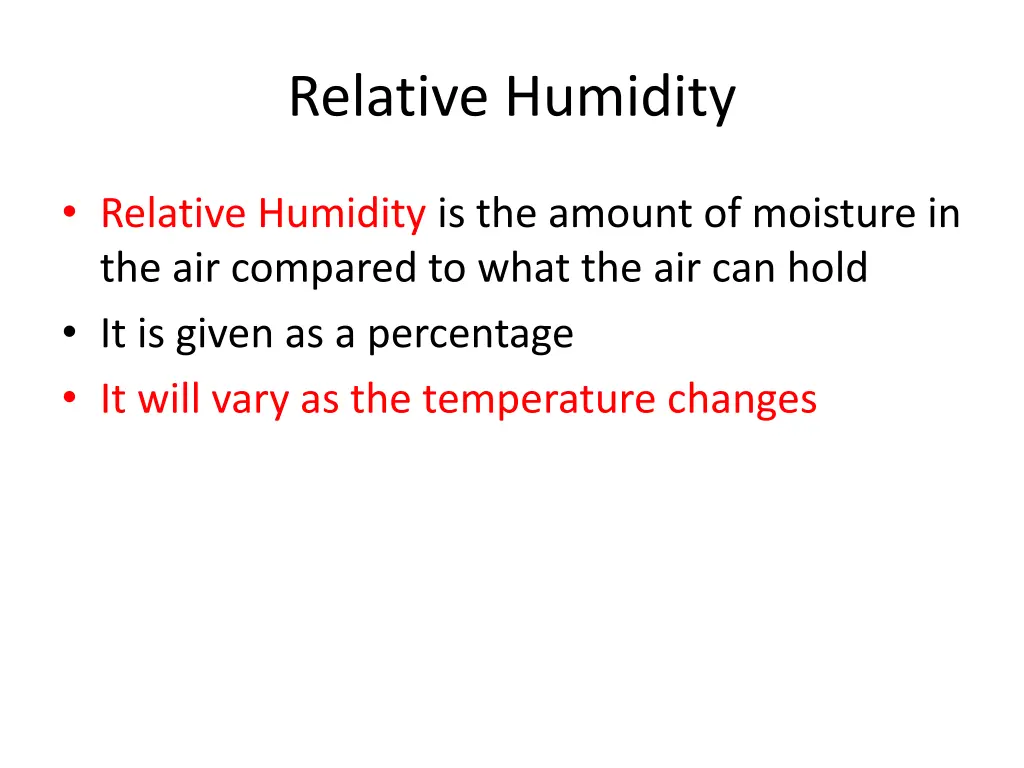 relative humidity