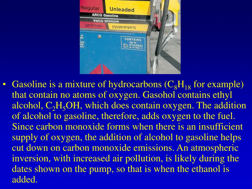 gasoline is a mixture of hydrocarbons