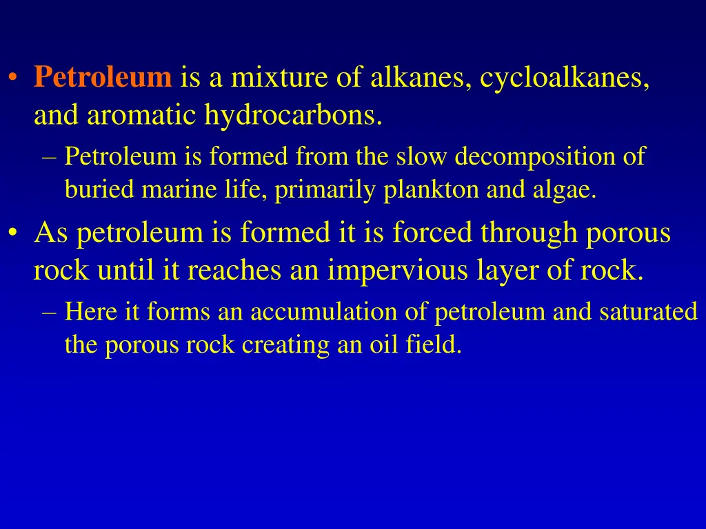 petroleum is a mixture of alkanes cycloalkanes