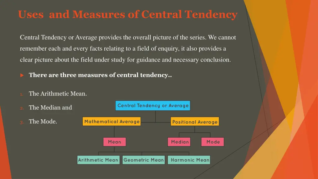 uses and measures of central tendency