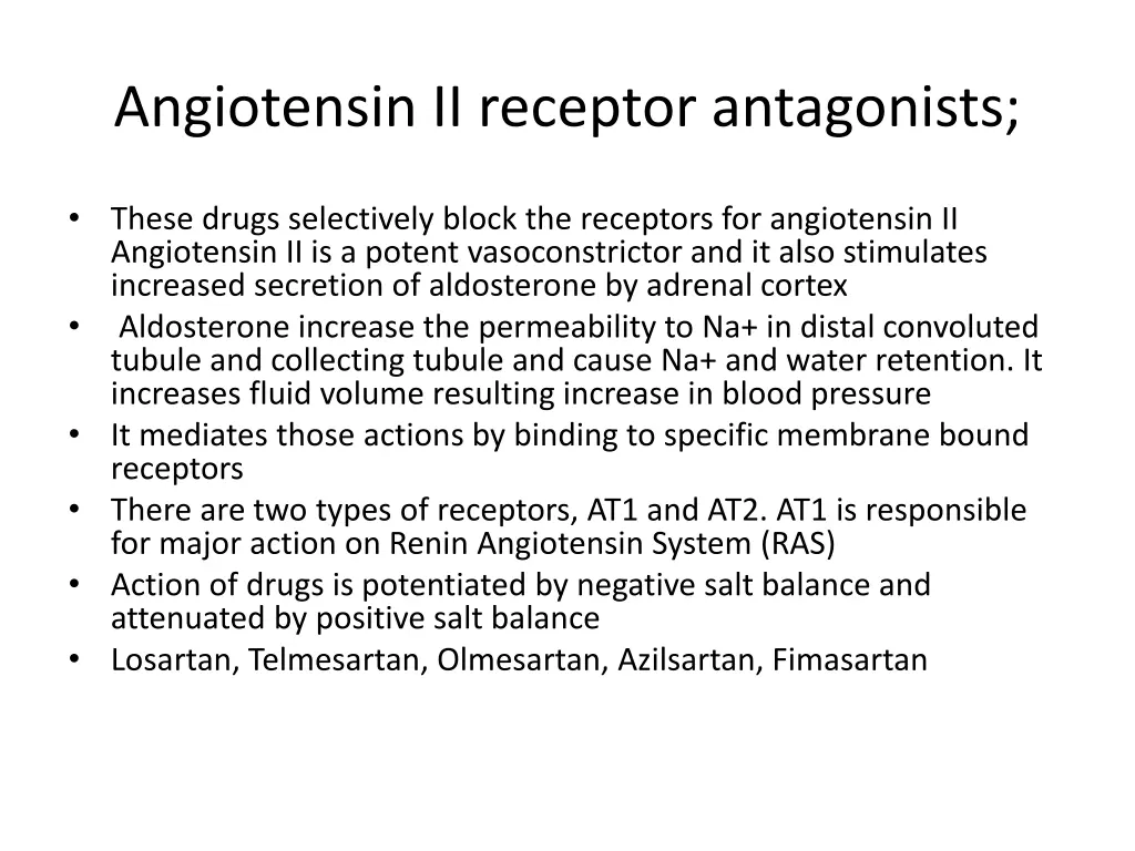 angiotensin ii receptor antagonists