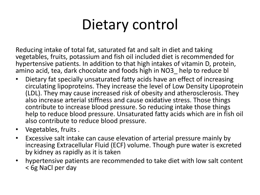 dietary control