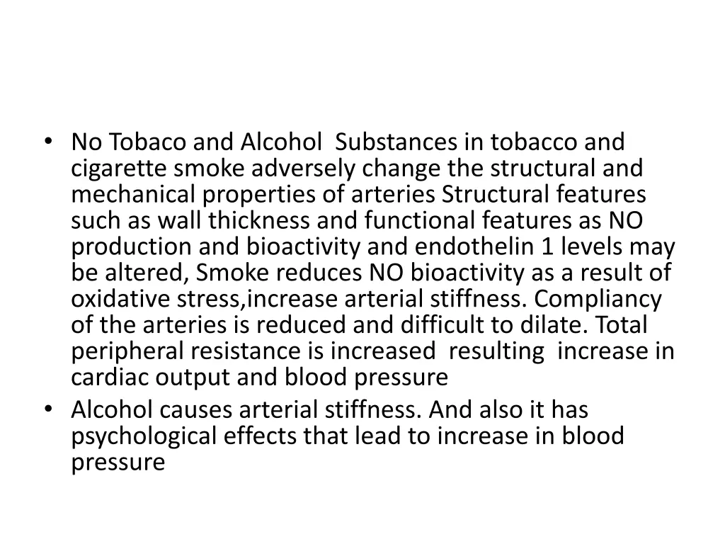 no tobaco and alcohol substances in tobacco