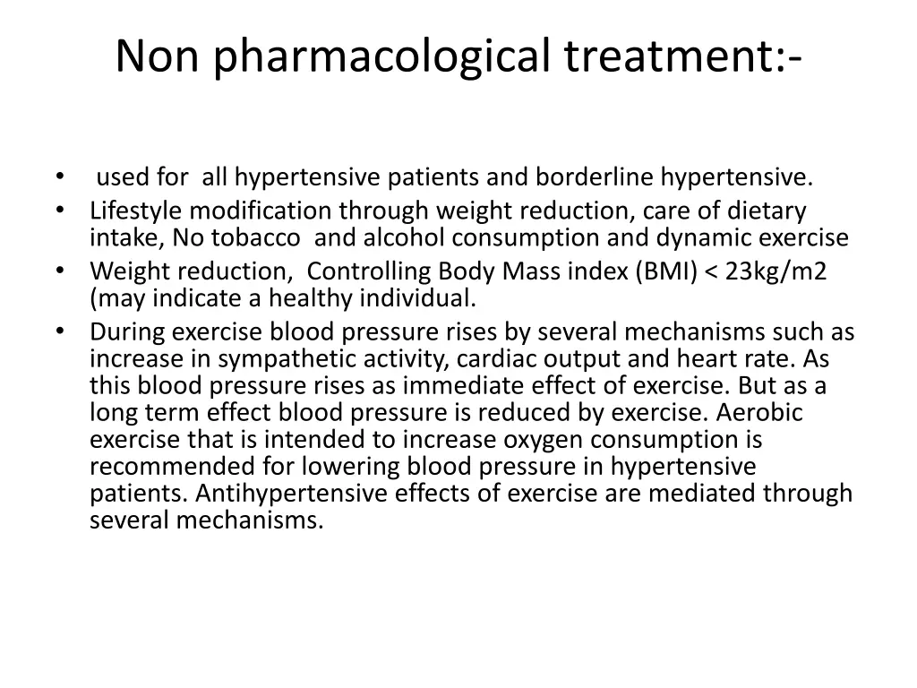 non pharmacological treatment