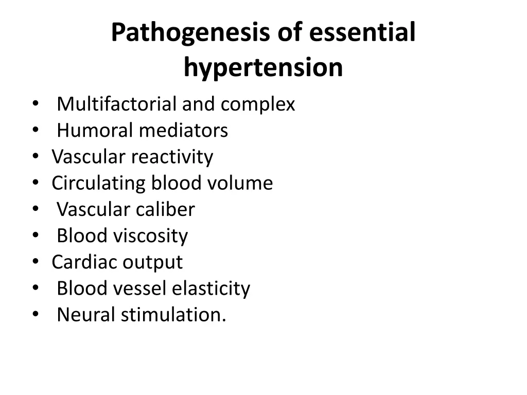 pathogenesis of essential hypertension