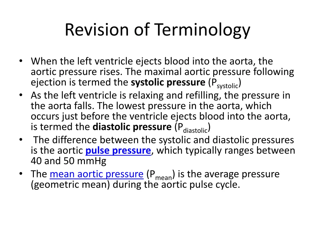 revision of terminology