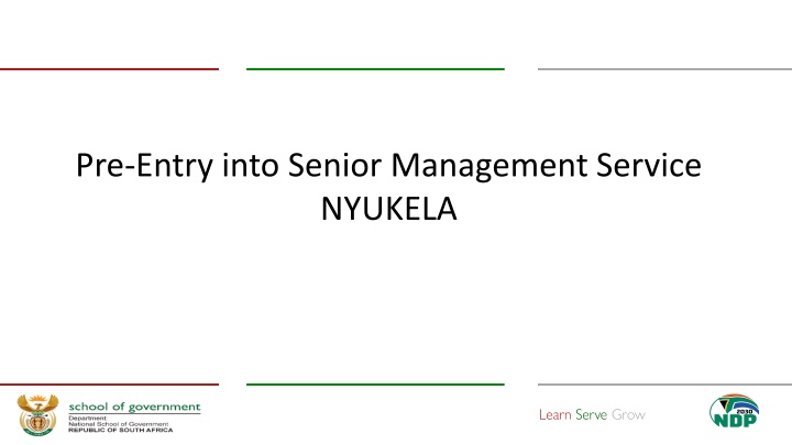 pre entry into senior management service nyukela