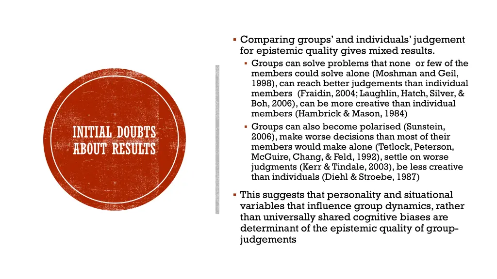 comparing groups and individuals judgement