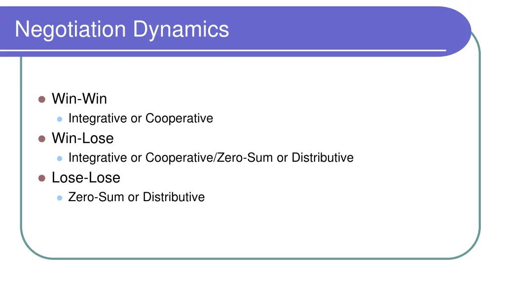 negotiation dynamics