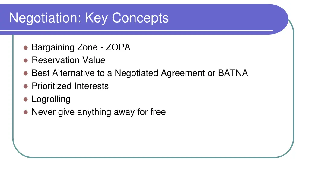 negotiation key concepts 2