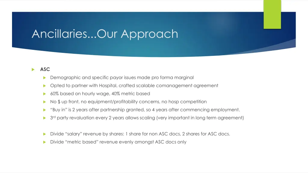 ancillaries our approach