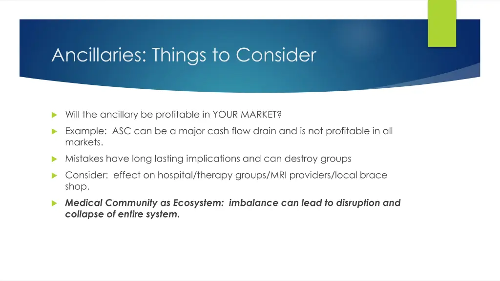 ancillaries things to consider 1