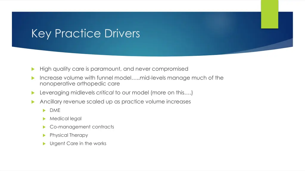 key practice drivers