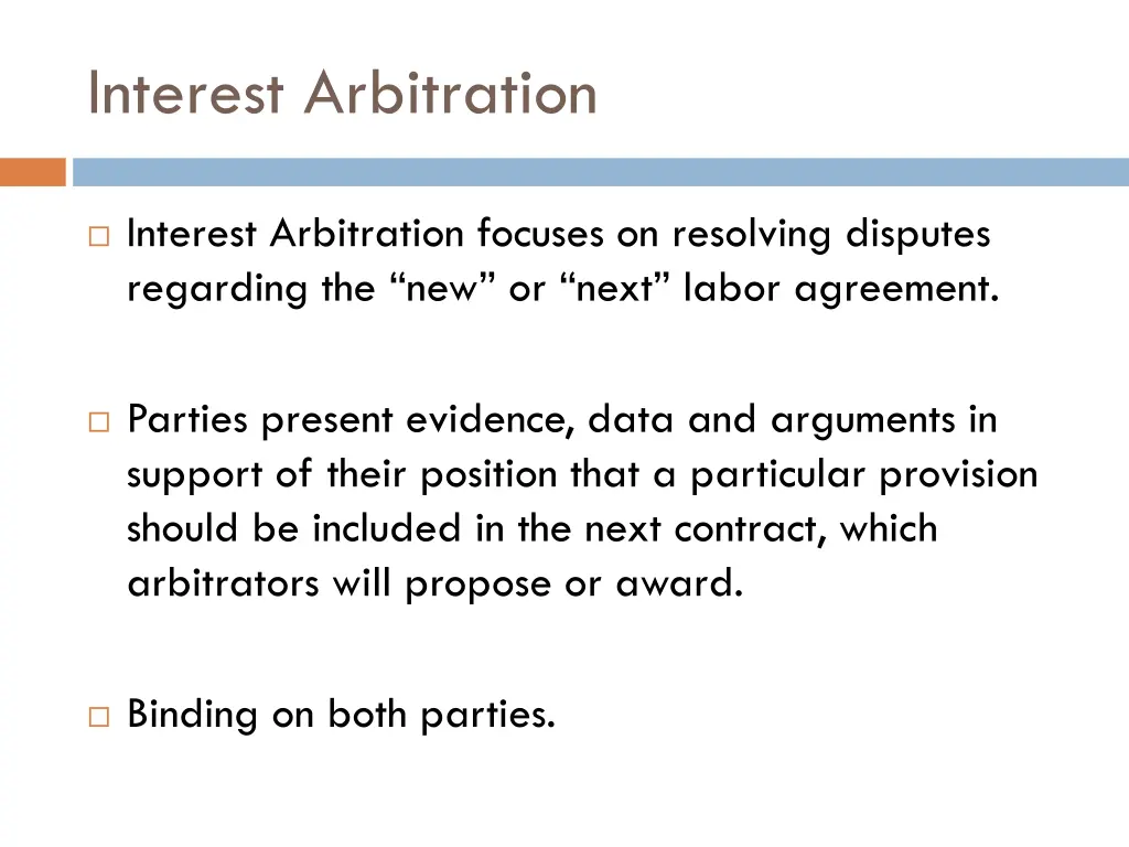 interest arbitration