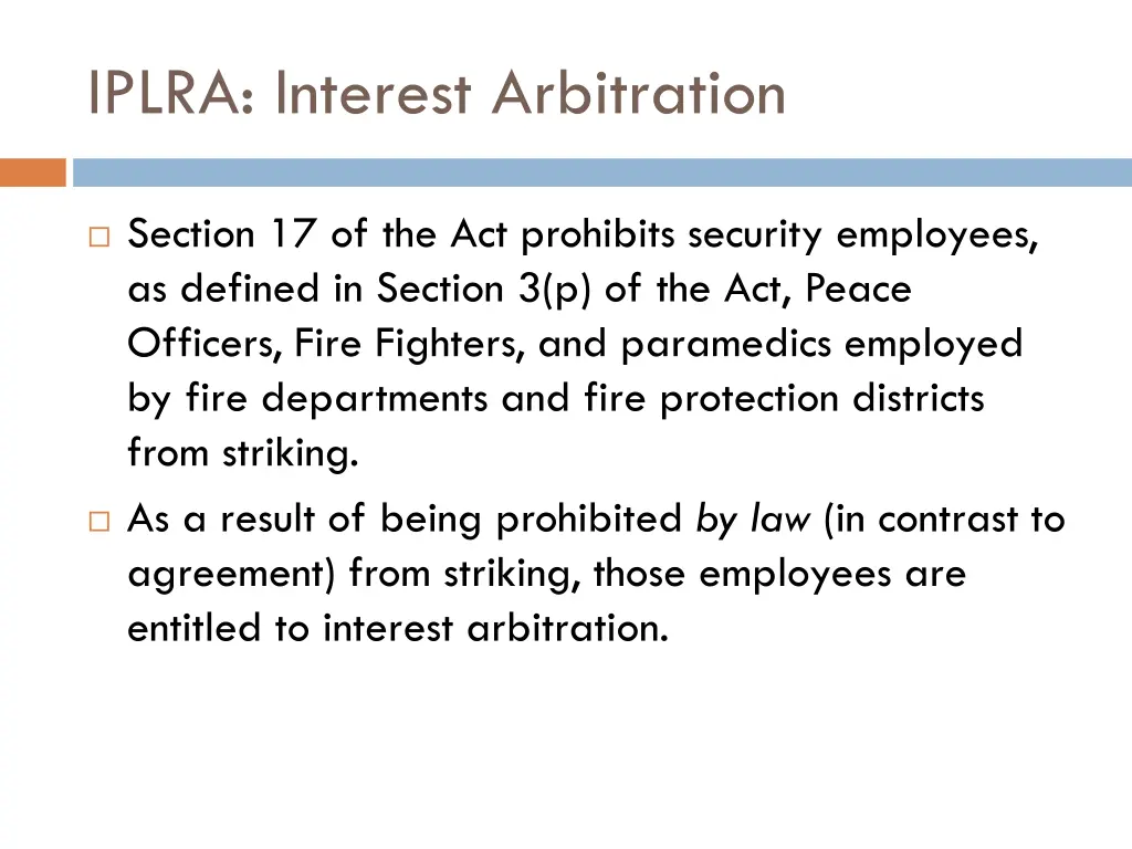 iplra interest arbitration