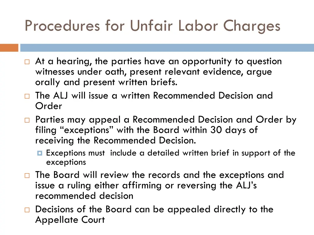 procedures for unfair labor charges 2