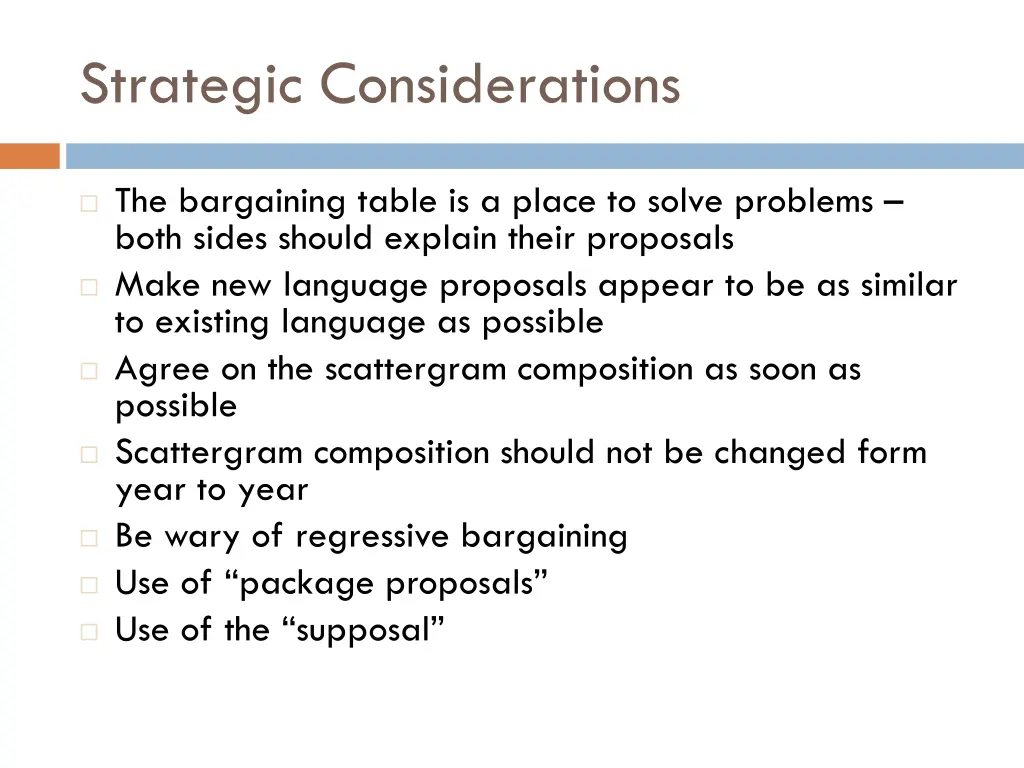 strategic considerations