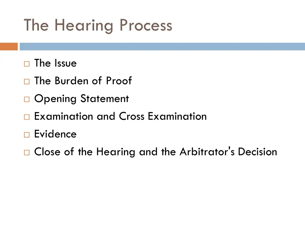 the hearing process