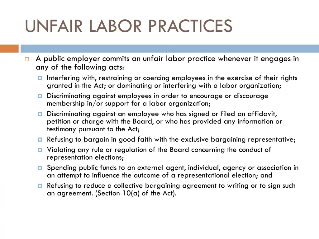 unfair labor practices