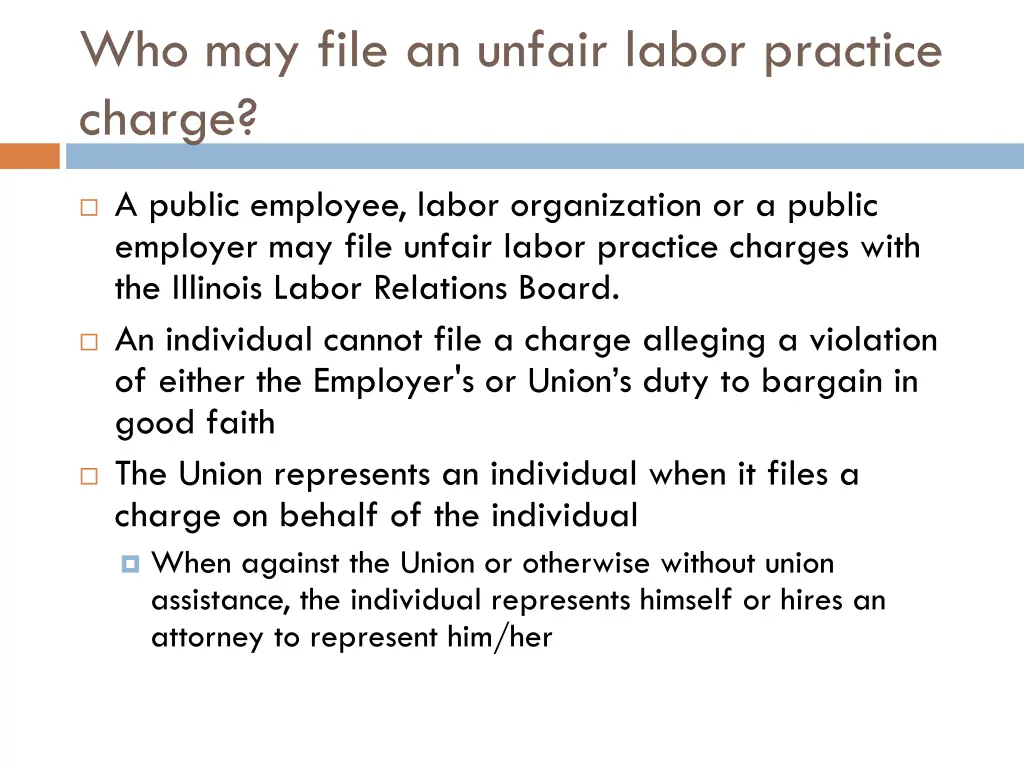 who may file an unfair labor practice charge