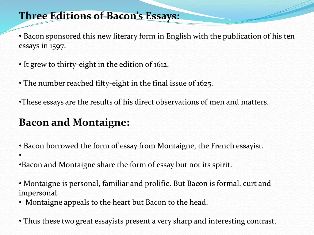 three editions of bacon s essays