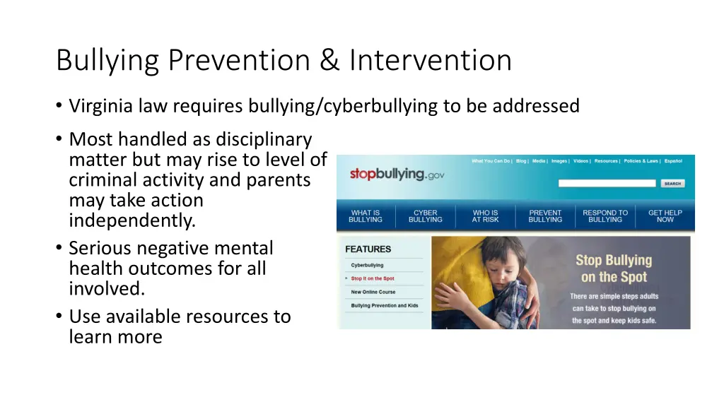 bullying prevention intervention