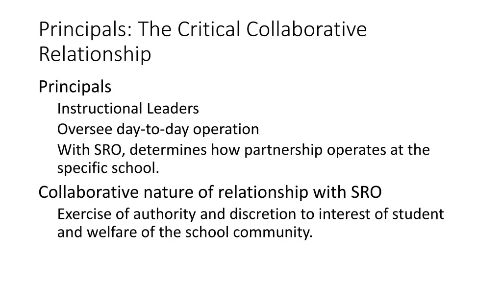 principals the critical collaborative relationship